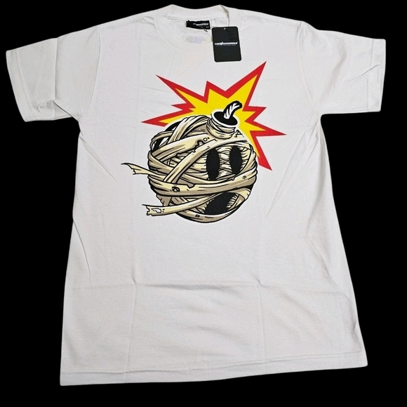 THE HUNDREDS X BLUE THE GREAT MUMMIFIED ADAM T-SHIRT WHITE SIZE SMALL NEW - Picture 1 of 5